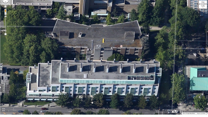 Banfield Aerial View of Heat Recovery Piping (Google Maps)